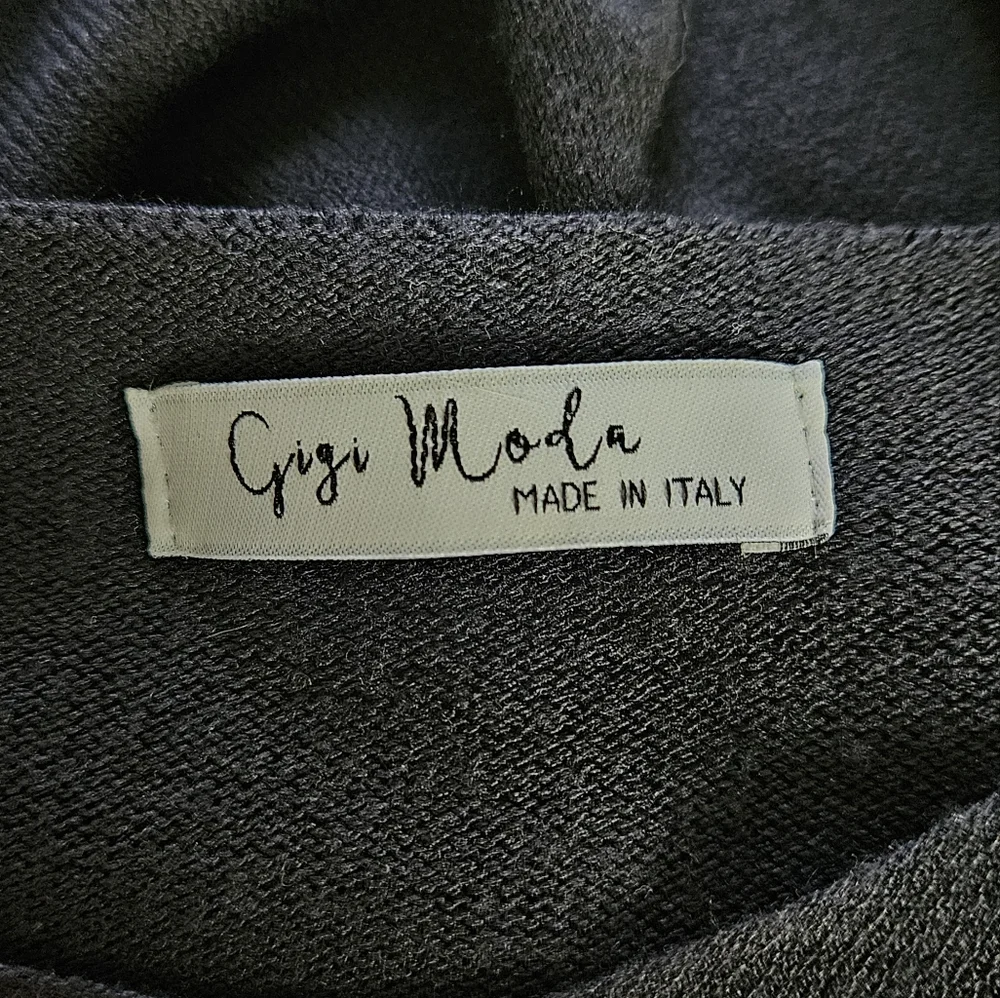 Gigi Moda Mohair Blend Rock & Love Black Dolman 3/4 Sleeve Sweater ONE SIZE 1218 - Picture 8 of 9